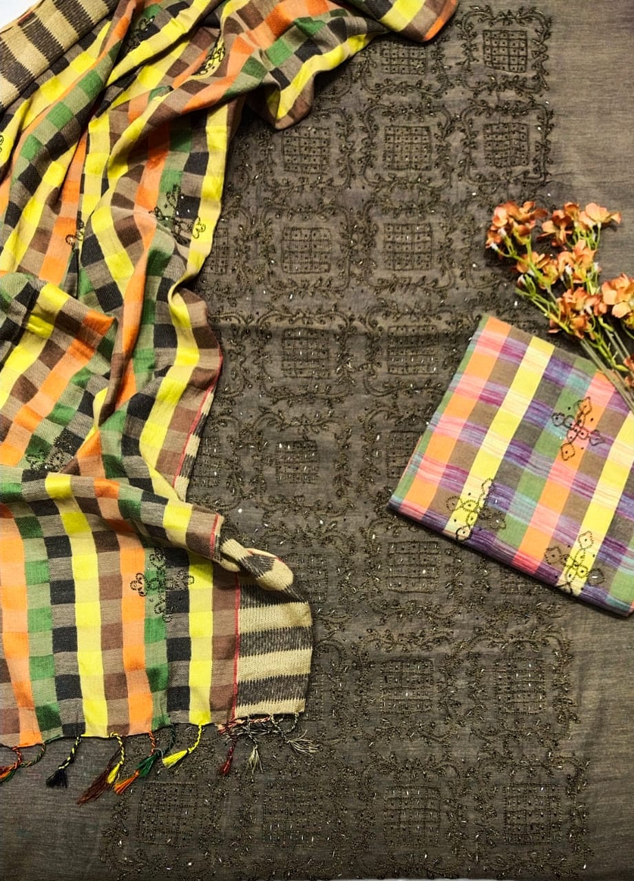 WINTER SILK DIGITAL PRINTED 3-PIECE - DP#35